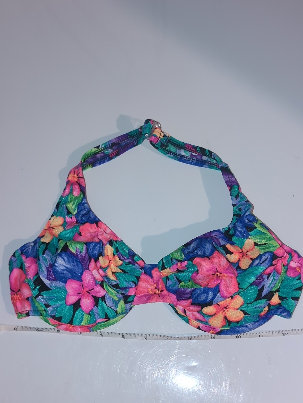 Vintage Le Cove High Waist Neon Floral Bikini Swimsuit - Picture 11 of 14